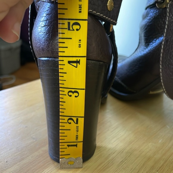 🇮🇹 Dolce & Gabbana Chocolate Brown Pebbled Leather High Riding Boots, Size 41 - Picture 15 of 16